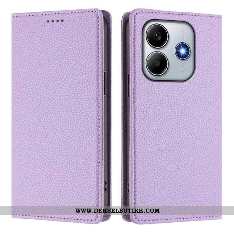 Folio Deksel Til Xiaomi Redmi Note 14 5g Rfid-blokkering I Læreffekt