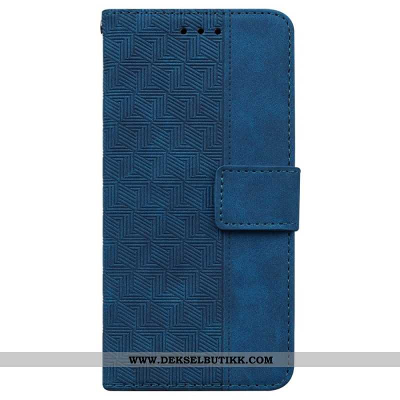 Folio Deksel Til Xiaomi Redmi Note 14 5g Vevd Mønster Med Stropp