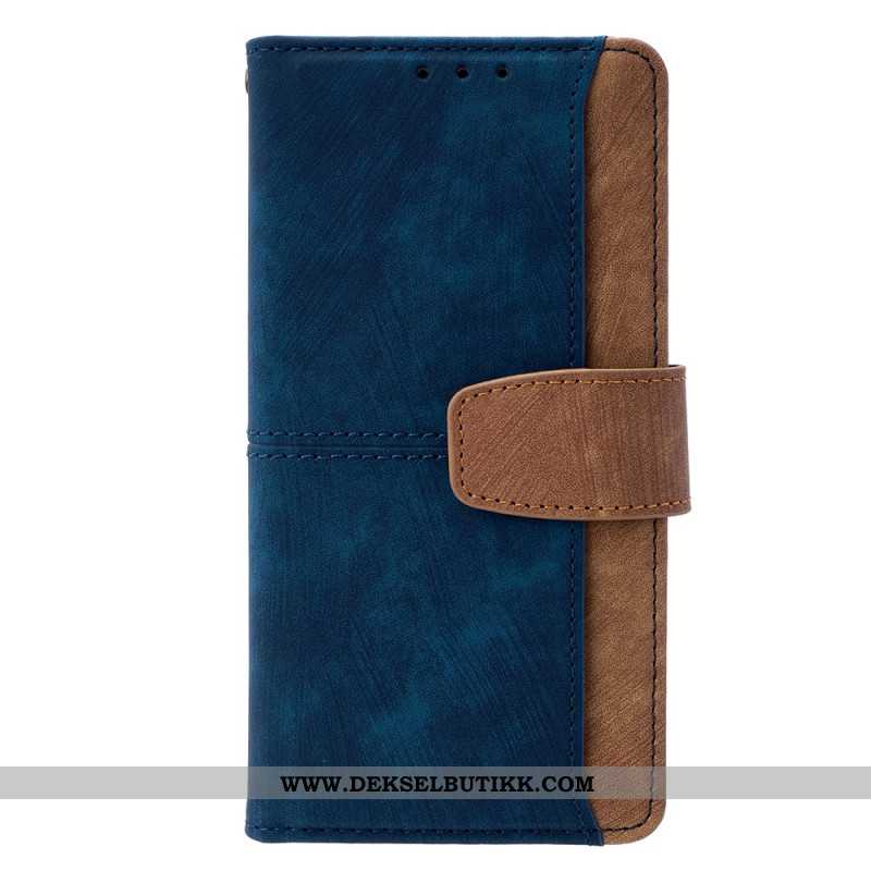 Folio Deksel Til Xiaomi Redmi Note 14 Pro 4g Rfid-blokkerende Tofarget Semsket Skinn-effekt