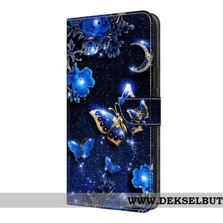 Folio Deksel Til Xiaomi Redmi Note 14 Pro 4g Skinnende Sommerfugler
