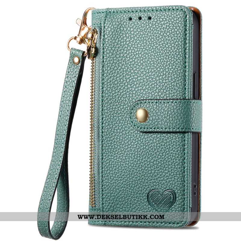 Folio Deksel Til Xiaomi Redmi Note 14 Pro 5g Hjertemønster Rfid-blokkering