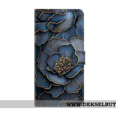 Folio Deksel Til Xiaomi Redmi Note 15 5g Blå Og Gullpeon