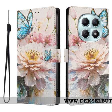 Folio Deksel Til Xiaomi Redmi Note 15 5g Sommerfugl Og Blomster