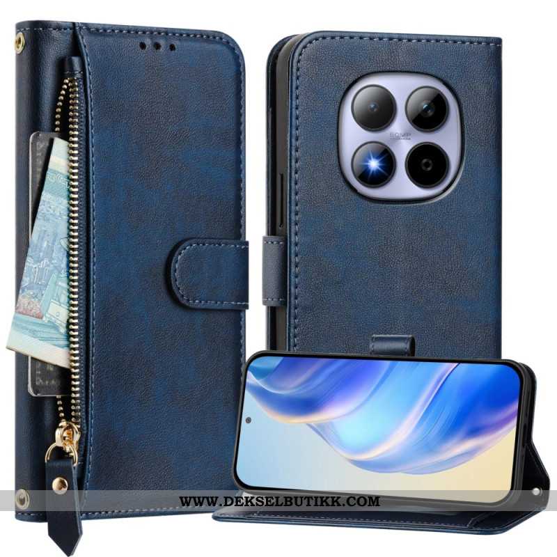 Folio Deksel Til Xiaomi Redmi Note 15 Pro 5g Glidelåslomme Og Flere Kortspor