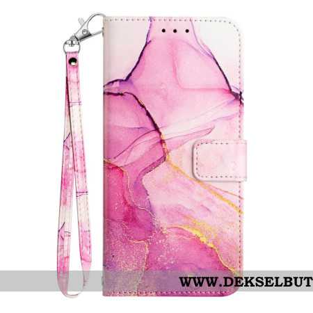 Folio Deksel Til Xiaomi Redmi Note 15 Pro 5g Marmor Med Stropp