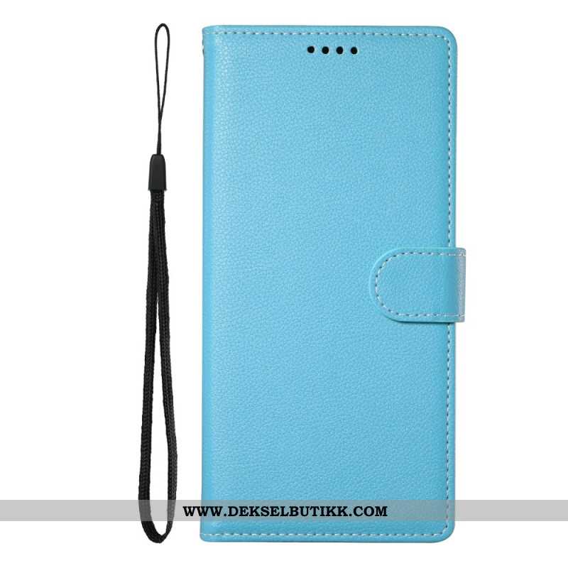 Folio Deksel Til Xiaomi Redmi Note 15 Pro Plus 5g Ensfarget Imitasjonsskinn