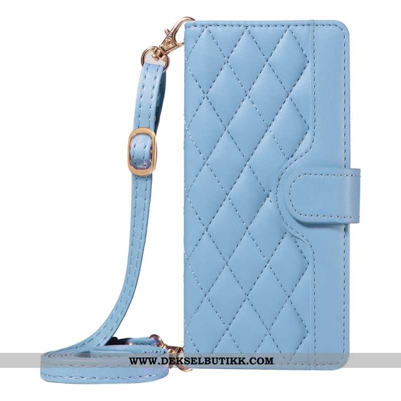 Folio Deksel Til Xiaomi Redmi Note 15 Pro Plus 5g Vattert Med Stropp Og Skulderstropp