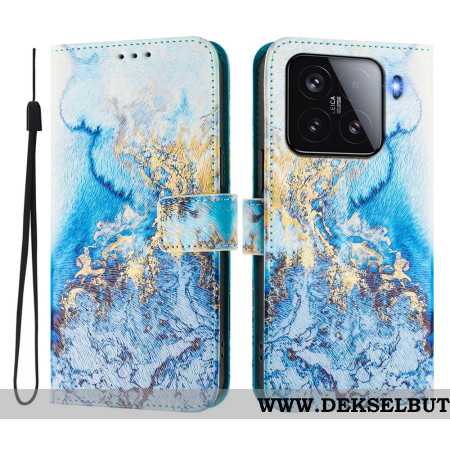 Folio Deksel Xiaomi 15 Havmarmormotiv Beskyttelse Deksel