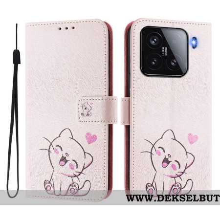 Folio Deksel Xiaomi 15 Kattungemotiv Beskyttelse Deksel