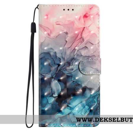 Folio Deksel Xiaomi 15 Pro Rosa Og Blå Marmor 3d Beskyttelse Deksel