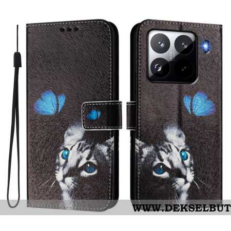 Folio Deksel Xiaomi 15 Pro Sommerfugl Og Katt
