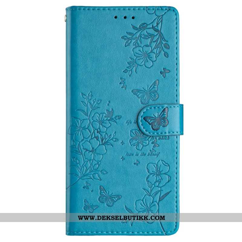 Folio Deksel Xiaomi 15 Sommerfugler Og Blomster Beskyttelse Deksel