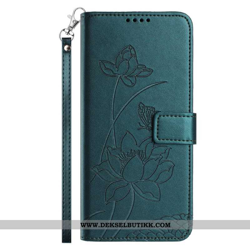 Folio Deksel Xiaomi 15t Pro Blomstertrykk Med Stropp Beskyttelse Deksel