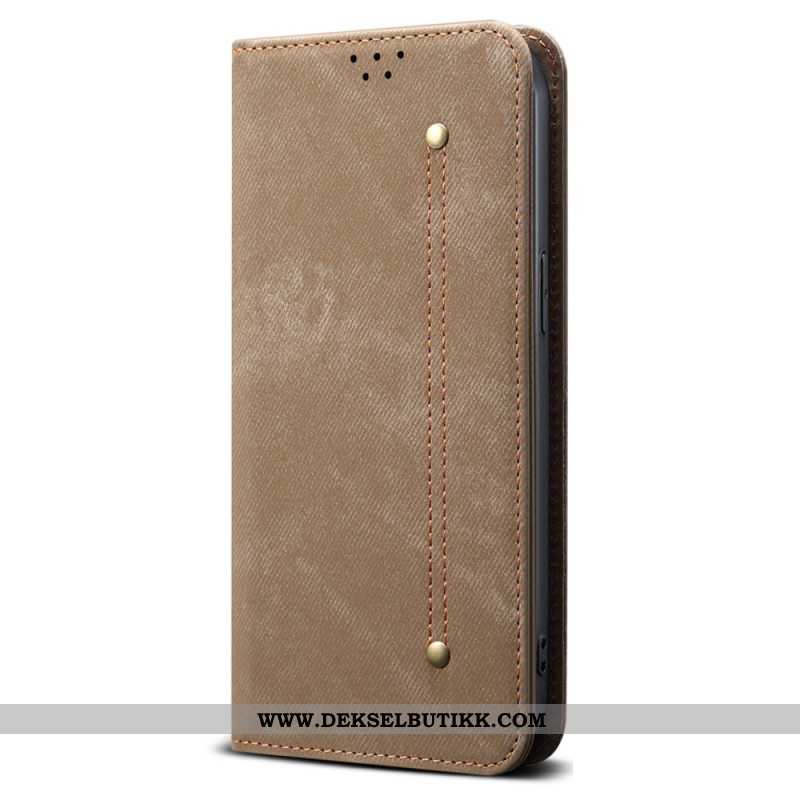 Folio Deksel Xiaomi 15t Pro Denimstoff Beskyttelse Deksel