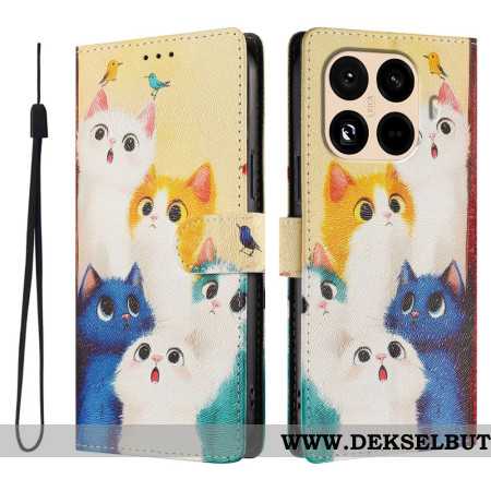 Folio Deksel Xiaomi 15t Pro Fargerike Katter Beskyttelse Deksel
