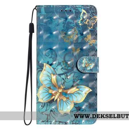 Folio Deksel Xiaomi 15t Pro Gullfargede Sommerfugler