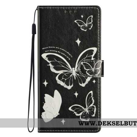 Folio Deksel Xiaomi 15t Svart-hvite Sommerfugler