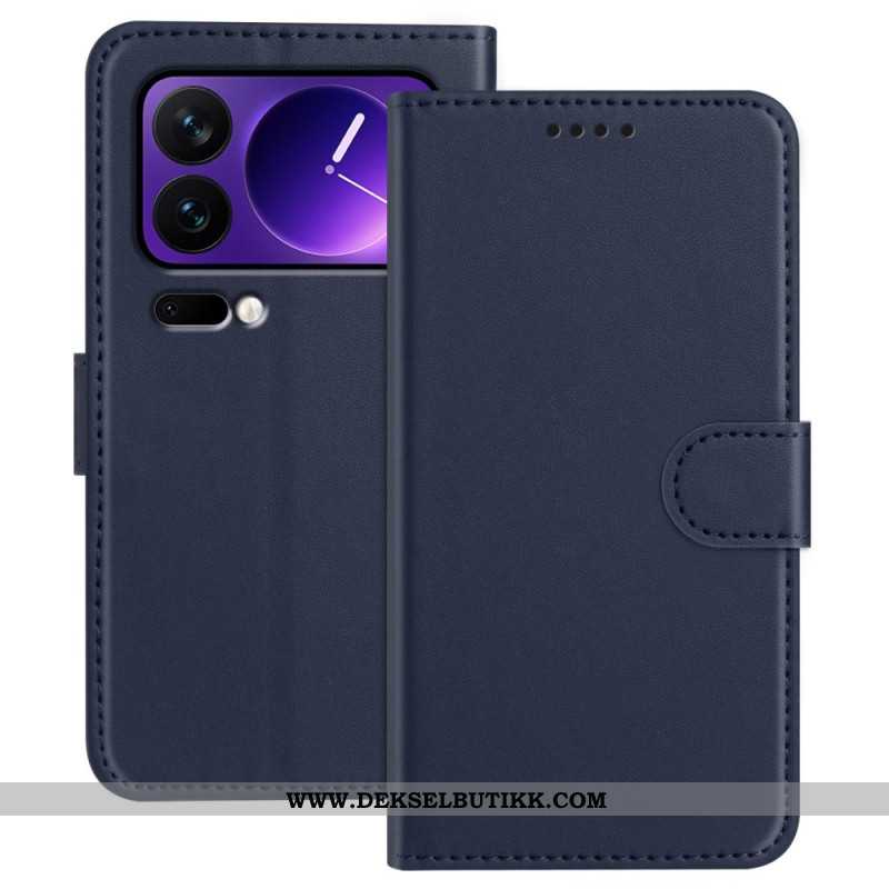 Folio Deksel Xiaomi 17 Pro Ensfarget Skinneffekt Beskyttelse Deksel