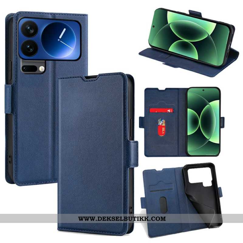 Folio Deksel Xiaomi 17 Pro Max Dobbel Lås I Kunstskinn