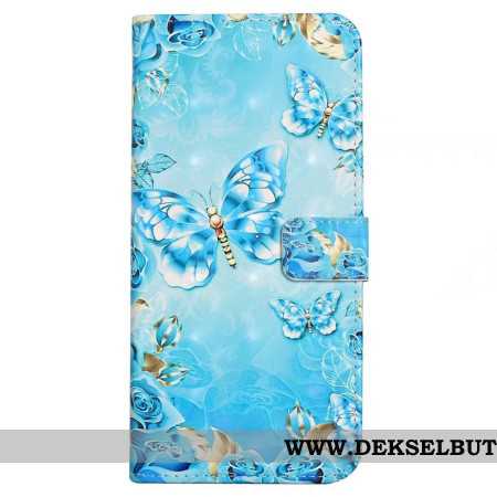 Folio Deksel Xiaomi 17 Pro Max Sommerfugler Og Diamanter