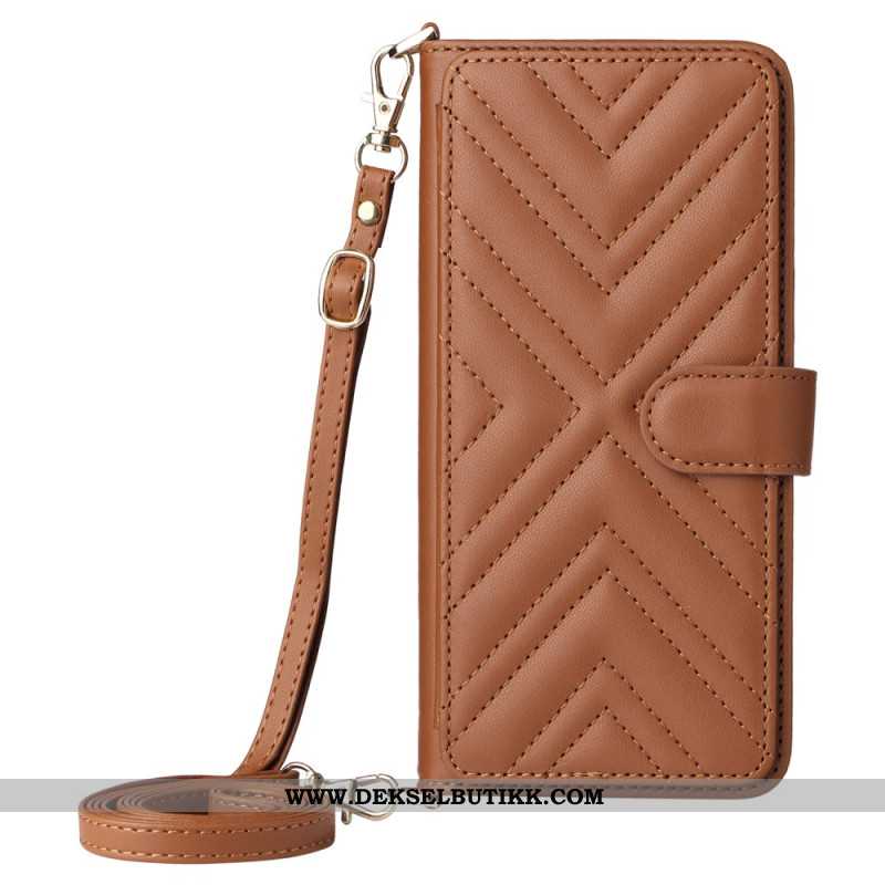 Folio Deksel Xiaomi Redmi Note 14 4g Premium Lommebok Med Stropp Og Skulderstropp