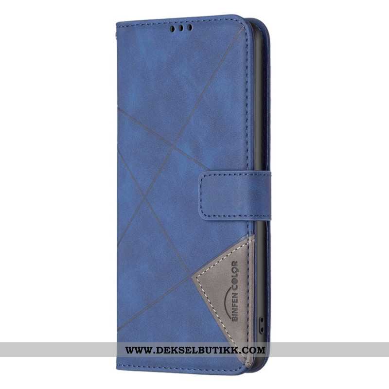 Folio Deksel Xiaomi Redmi Note 14 5g Binfen Color Geometrisk Beskyttelse Deksel