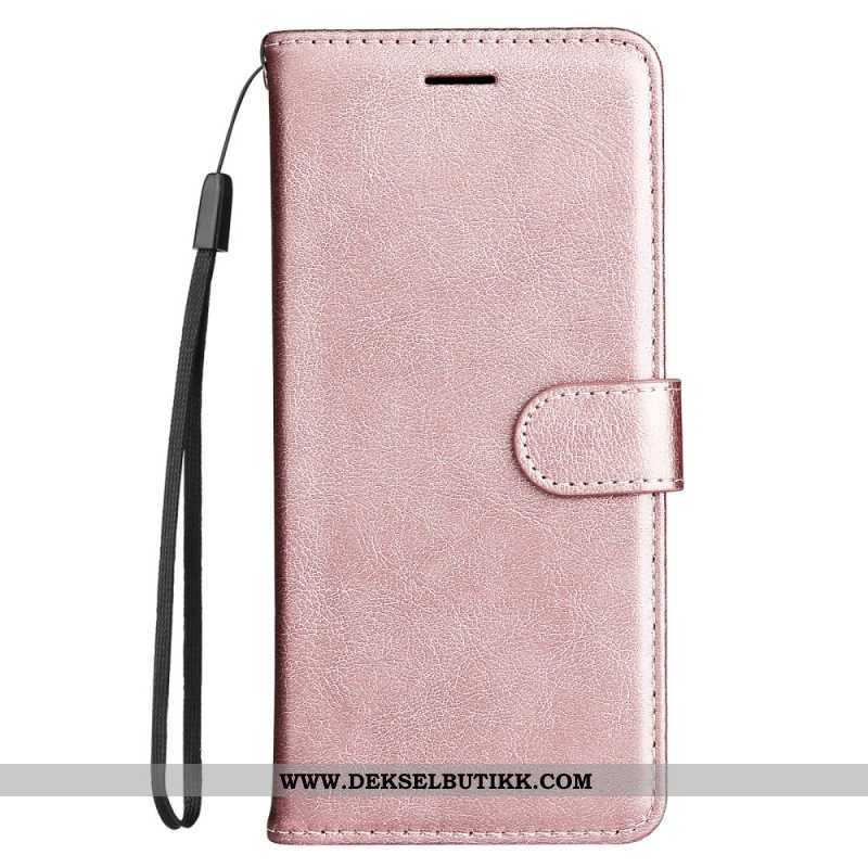 Folio Deksel Xiaomi Redmi Note 14 5g Fuskeskinn Med Stropp