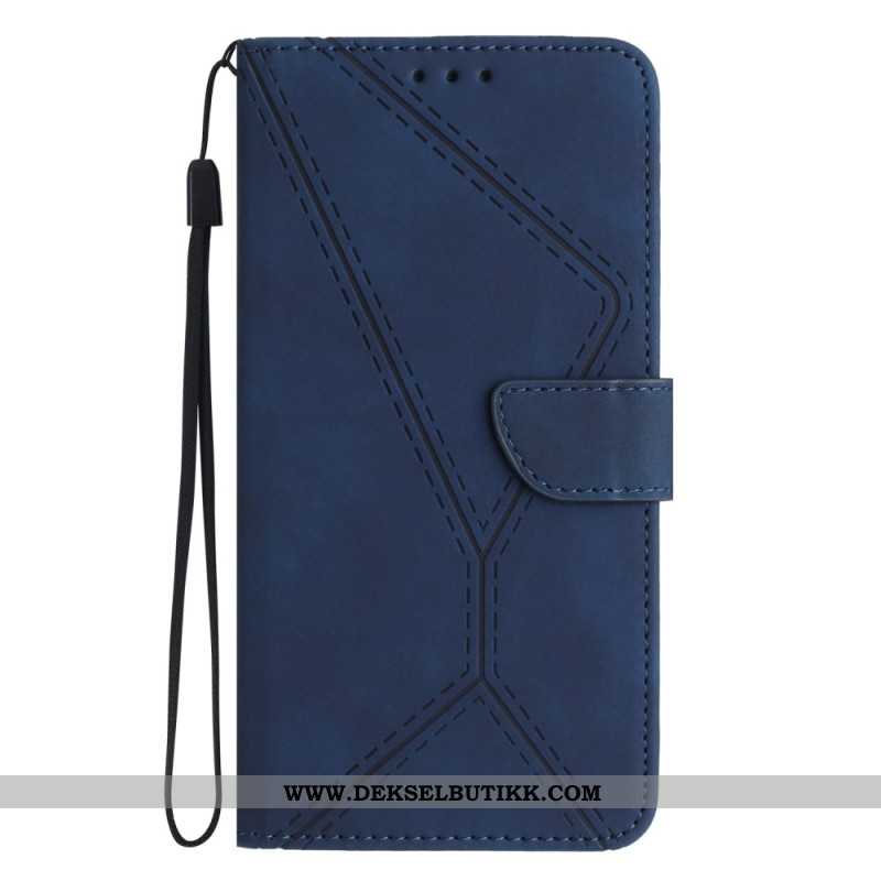 Folio Deksel Xiaomi Redmi Note 14 5g Stroppelinjer Og -trekk