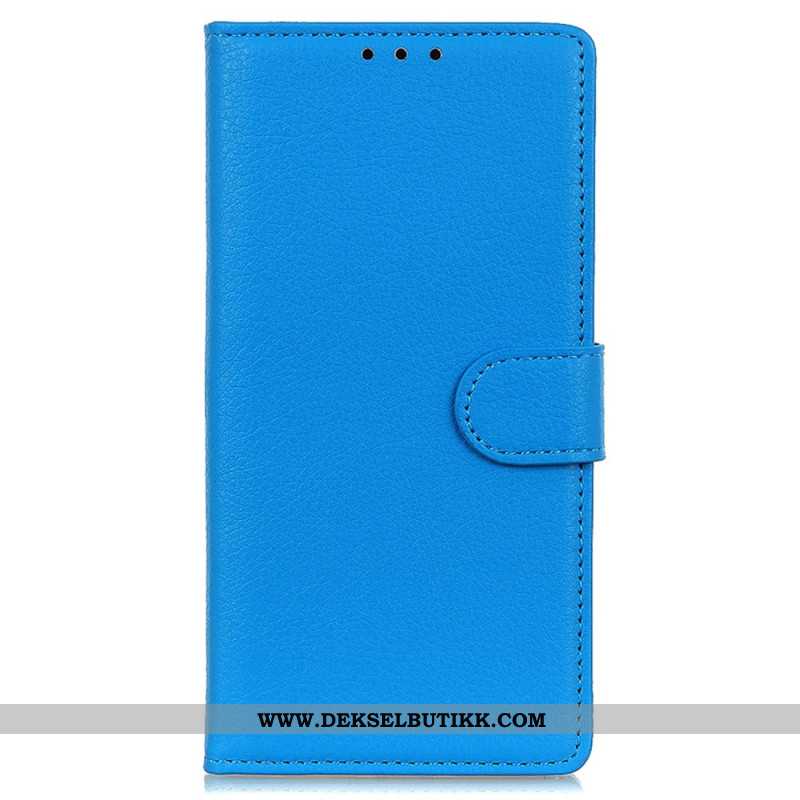 Folio Deksel Xiaomi Redmi Note 14 5g Tradisjonelt Litchi-kunstskinn