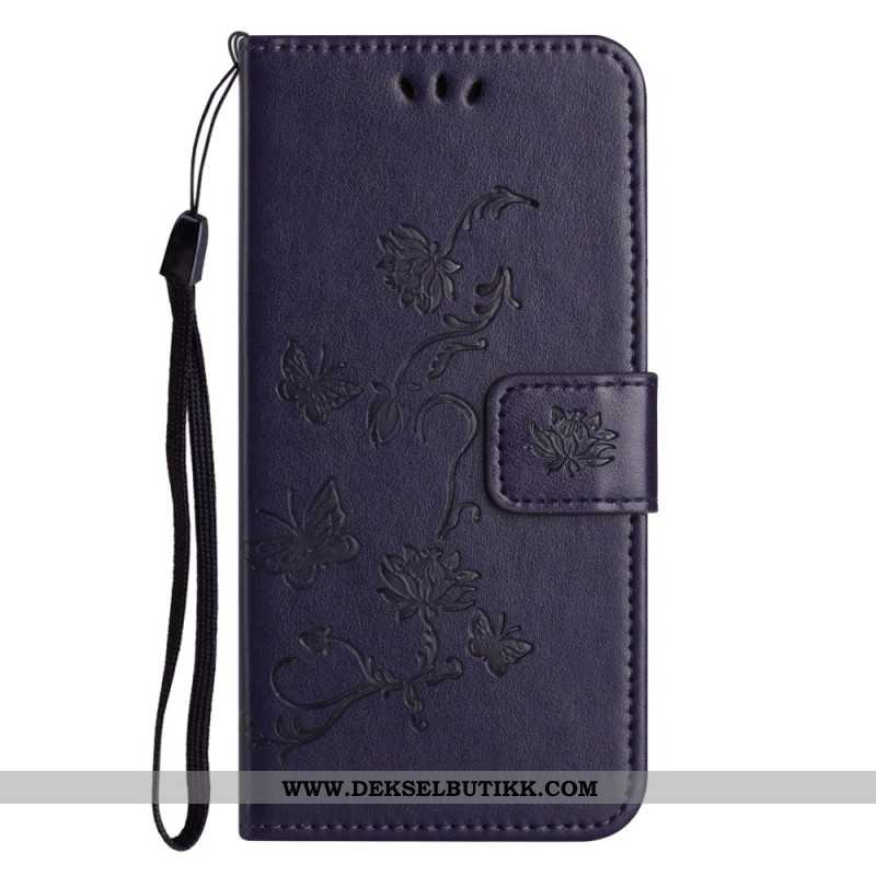 Folio Deksel Xiaomi Redmi Note 14 Pro 5g Blomstertrykk Beskyttelse Deksel