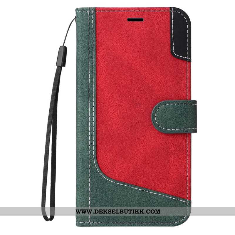 Folio Deksel Xiaomi Redmi Note 14 Pro 5g Trefarget Stropp Beskyttelse Deksel