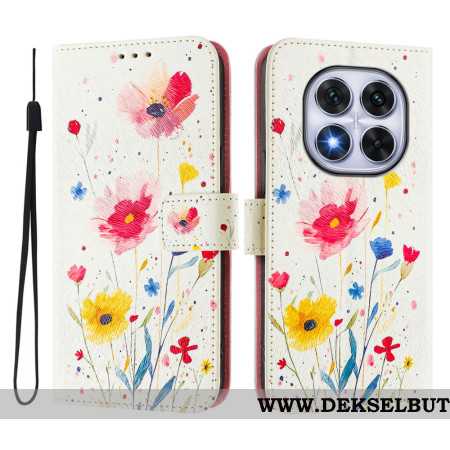 Folio Deksel Xiaomi Redmi Note 14 Pro Plus 5g Floramønster Beskyttelse Deksel