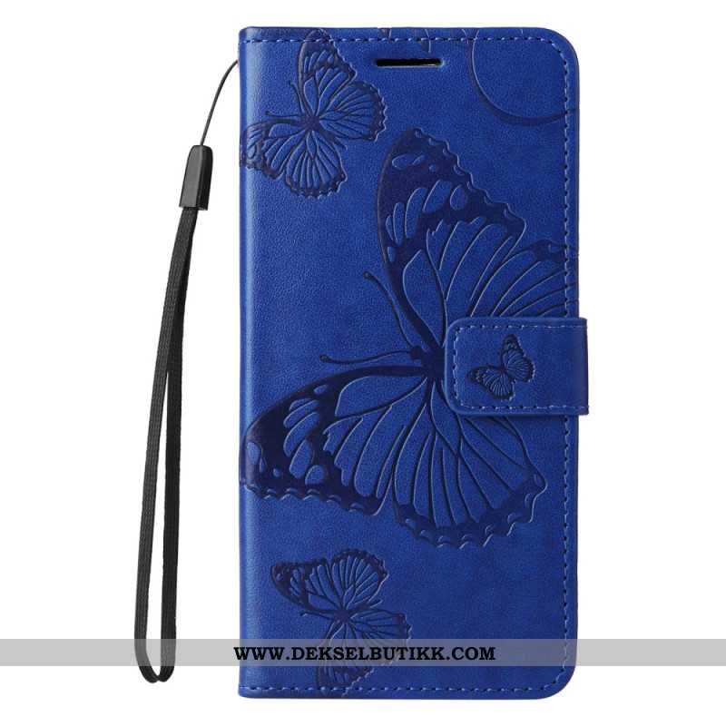 Folio Deksel Xiaomi Redmi Note 14 Pro Plus 5g Kjempestore Sommerfugler Beskyttelse Deksel