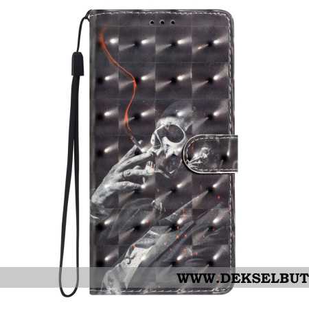 Folio Deksel Xiaomi Redmi Note 14 Pro Plus 5g Røykende 3d-skjelett Beskyttelse Deksel