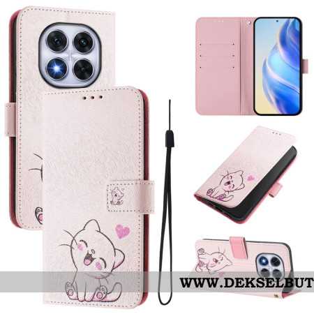 Folio Deksel Xiaomi Redmi Note 14 Pro Plus 5g Søtt Kattemønster