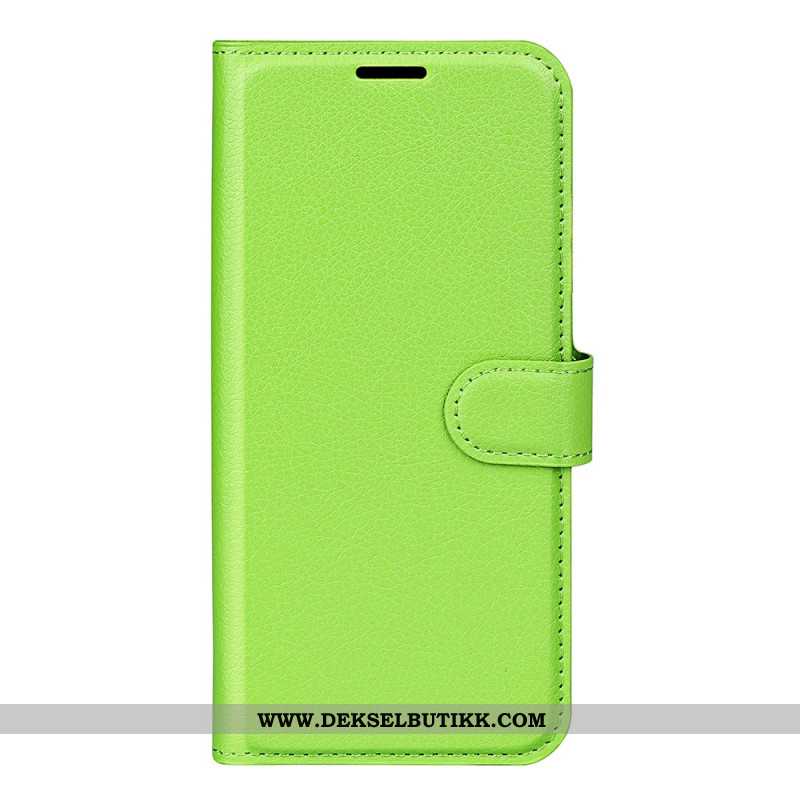 Folio Deksel Xiaomi Redmi Note 14s Klassisk Litchi-imitasjonsskinn