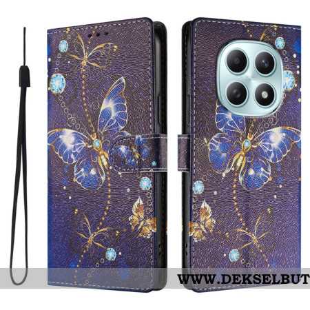 Folio Deksel Xiaomi Redmi Note 15 5g Blå Sommerfugl Beskyttelse Deksel