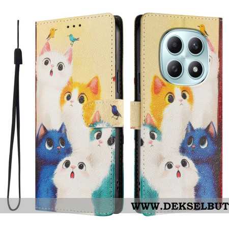 Folio Deksel Xiaomi Redmi Note 15 5g Fargerike Katter Beskyttelse Deksel