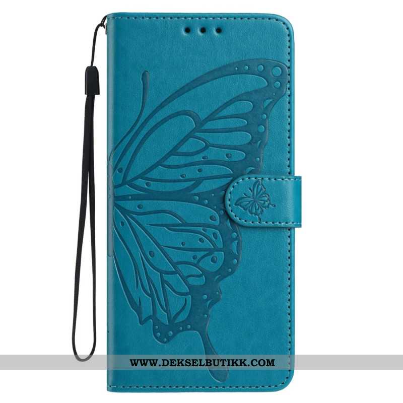 Folio Deksel Xiaomi Redmi Note 15 5g Gravert Sommerfugl Beskyttelse Deksel