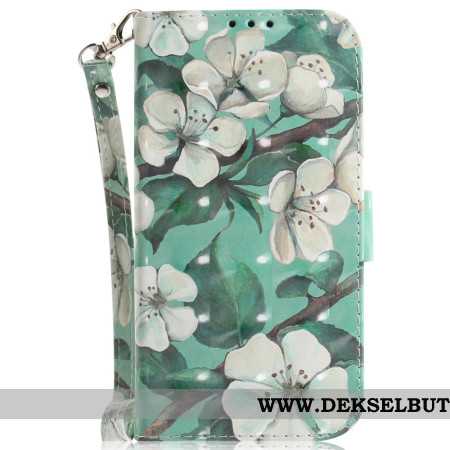 Folio Deksel Xiaomi Redmi Note 15 Pro 5g Akvarellblomster Med Stropper