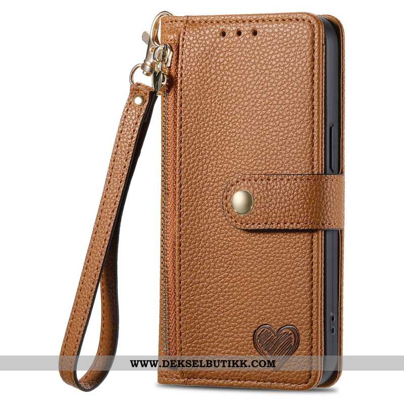 Folio Deksel Xiaomi Redmi Note 15 Pro Plus 5g Rfid-blokkerende Hjertedesign Beskyttelse Deksel