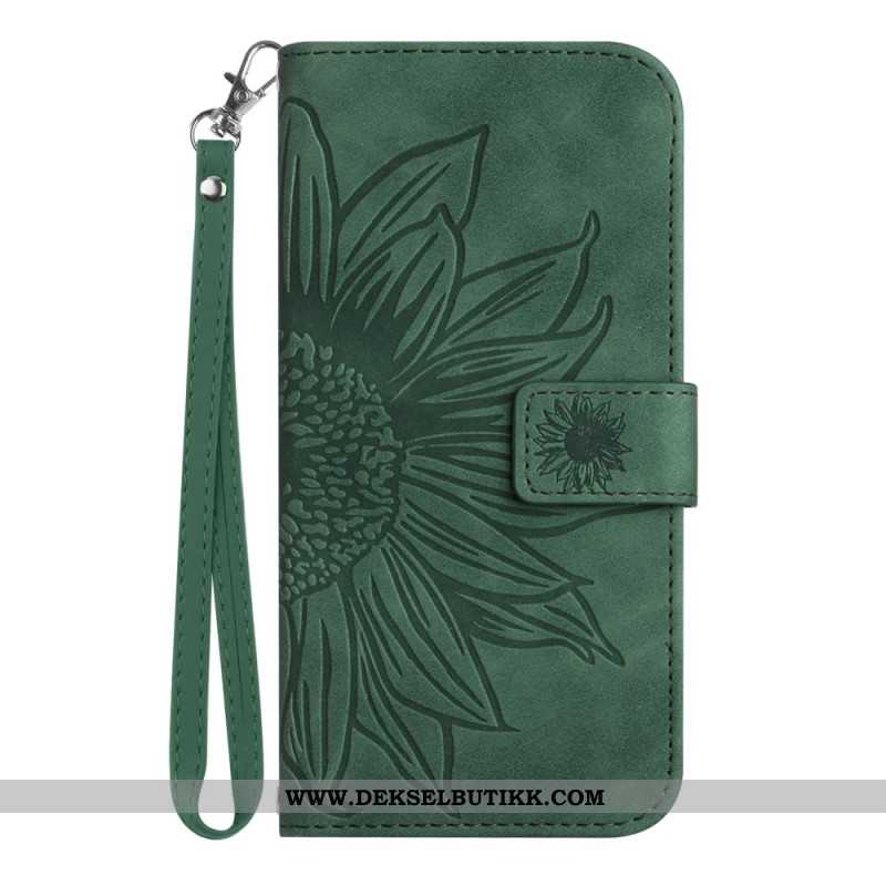 Folio Deksel Xiaomi Redmi Note 15 Pro Plus 5g Solsikketrykk Med Stropp Beskyttelse Deksel