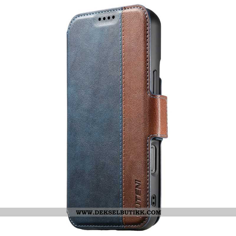 Folio Deksel iPhone 17 Magsafe Tofarget Teksturert Skinn