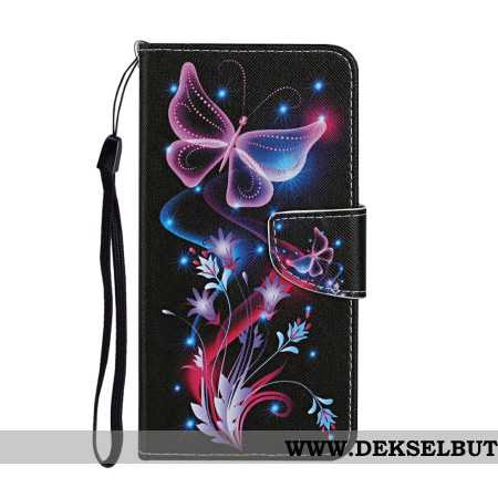 Lederhüllen Für Samsung Galaxy A17 4g / 5g Leuchtende Schmetterlinge