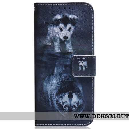 Lærdeksel Folio Deksel Oneplus Nord 4 Mobildeksel Hund Og Ulv