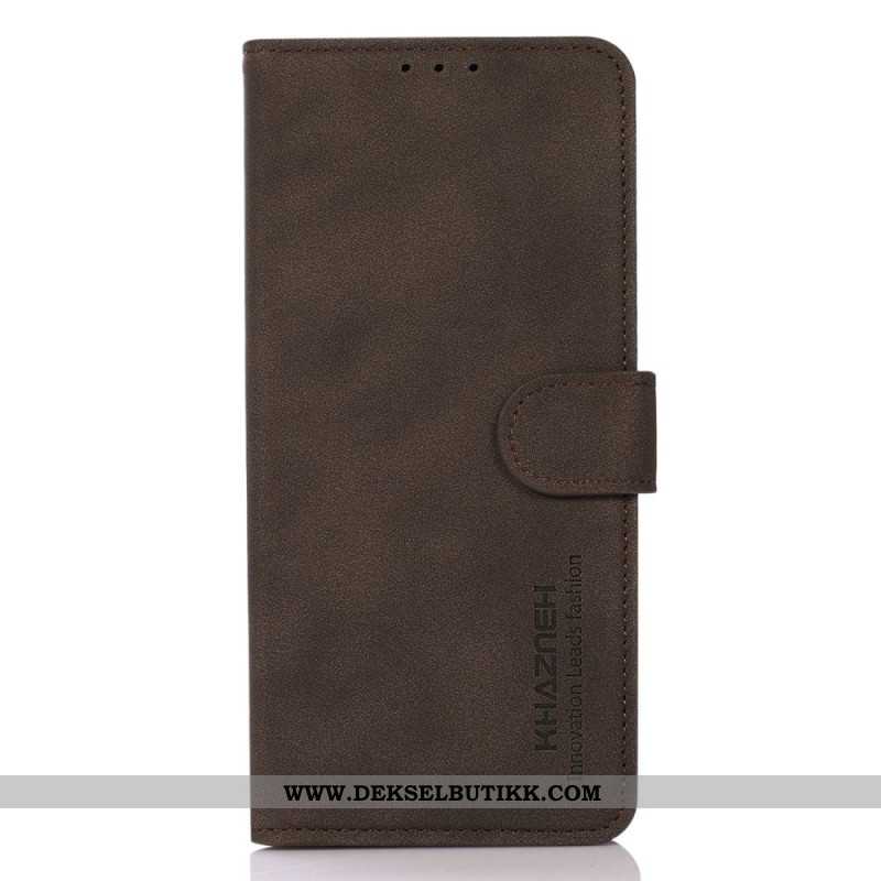 Lærdeksel Folio Deksel Oneplus Nord 4 Mobildeksel Khazneh Semsket Skinn-effekt