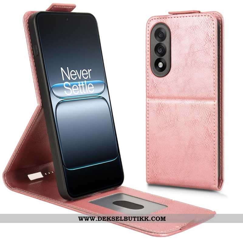 Lærdeksel Folio Deksel Oneplus Nord 5 Mobildeksel Vertikalt Design