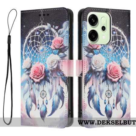 Lærdeksel Folio Deksel Oppo Reno 14 Pro 5g Mobildeksel Blomsterdrømmefanger