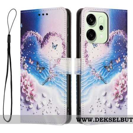 Lærdeksel Folio Deksel Oppo Reno 14 Pro 5g Mobildeksel Hjerte