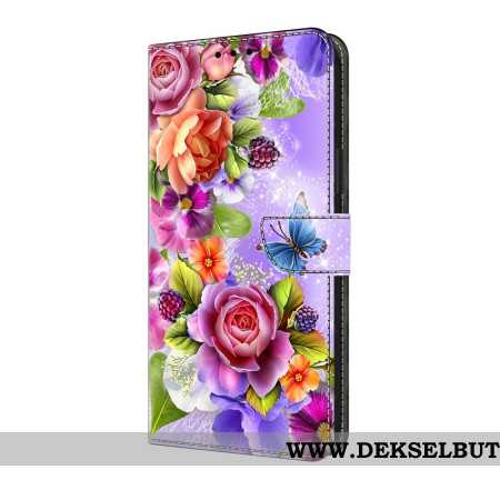 Lærdeksel Folio Deksel Samsung Galaxy A17 4g / 5g Intens Blomstermønster